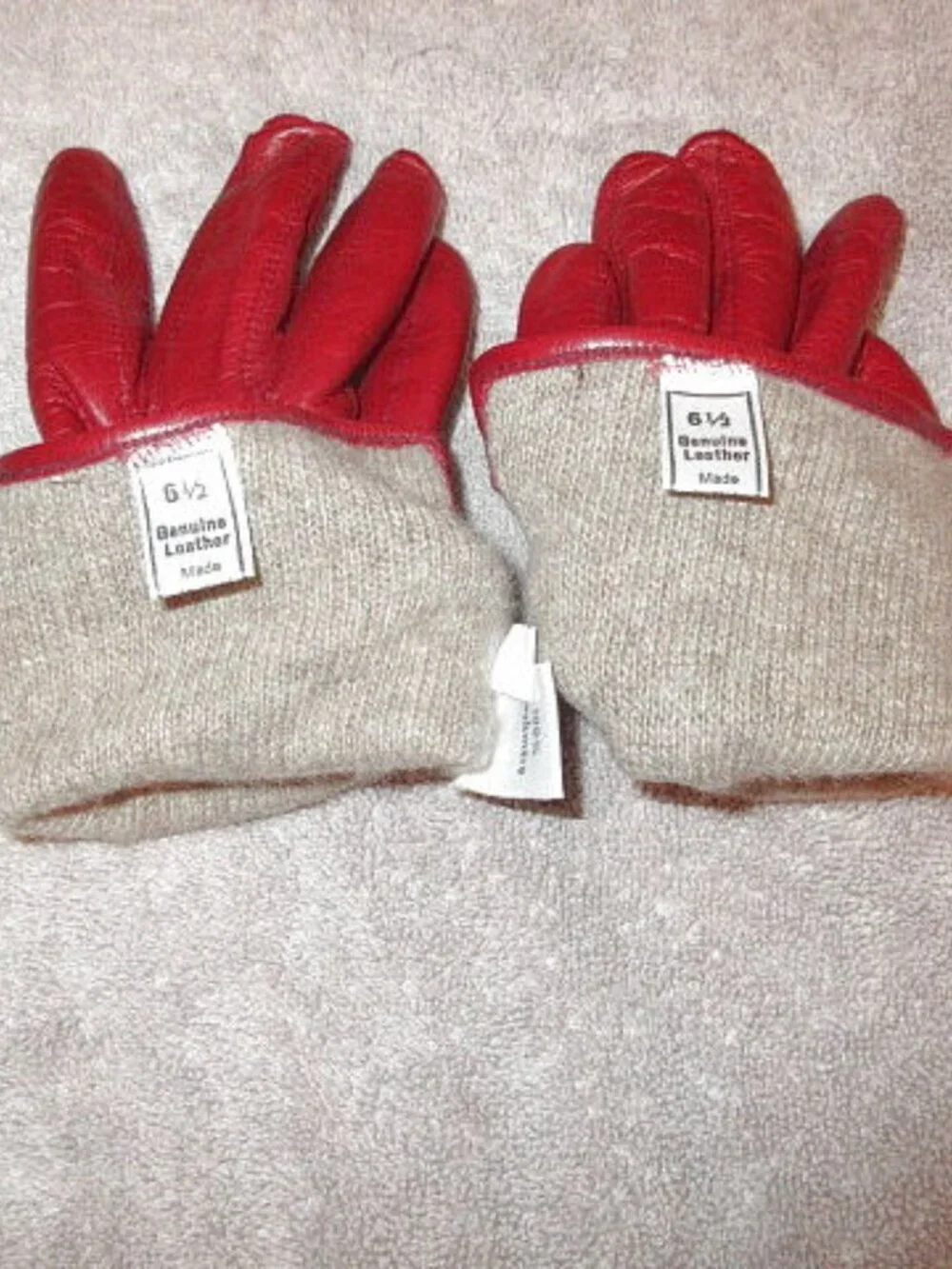 Vtg Coach Kidskin Leather Gloves Size 6 1/2 Cashmere Lined Driving Red 80s 90s